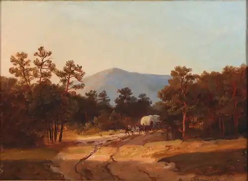 Horse-drawn Coach in the Forest (1839)