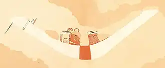 Egyptian boat, in contrast with the black foreign boat with high prow.[48]