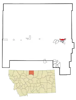 Location of Havre North, Montana