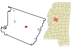 Location of Lexington, Mississippi