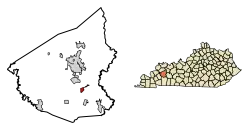 Location of Mortons Gap in Hopkins County, Kentucky.