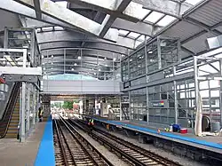 The Howard station complex serves as the end of the main line