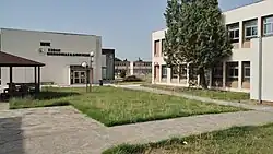 Alexander campus view from the staff cafeteria. On the foreground, the School of Economics and Business Administration building.