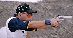 Three times practical revolver world champion Ricardo López Tugendhat from Ecuador