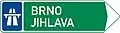 Route indicator with direction via expressway (two destinations) (old)