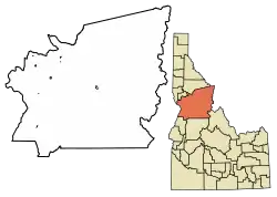 Location of Ferdinand in Idaho County, Idaho.