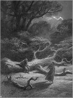 Illustration of legendary medieval forest