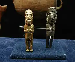 Silver and gold Inca statuettes, from the Musee D'Auch
