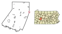 Location of Cherry Tree in Indiana County, Pennsylvania.