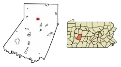 Location of Marion Center in Indiana County, Pennsylvania.