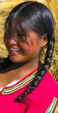 Native American with black hair from South America