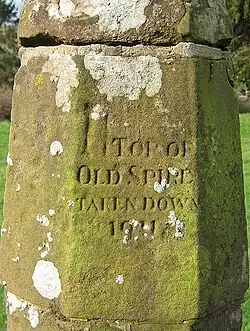 Top of the former spire