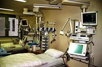An intensive care unit (ICU) within a hospital