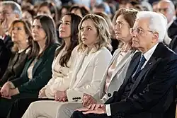 Image 44Giorgia Meloni, first female prime minister of Italy at a 2024 Women's Day event in Rome (from International Women's Day)