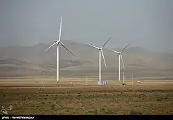 Qazvin Kahak Wind Farm in Takestan County