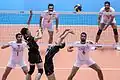 Image 18Play in progress: The "set" (second contact), Iran vs. Japan, Olympic qualification match 2016