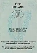 Former Irish learner's permit (Replaced 2013)