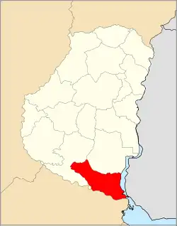 Location of Islas del Ibicuy Department within Entre Ríos Province