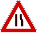 Road narrows on the right