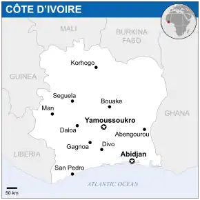 Location of Ivory Coast