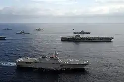 USS&nbsp;George Washington&nbsp;(CVN-73) and JS&nbsp;Hyūga&nbsp;(DDH-181)