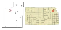 Location within Jackson County and Kansas