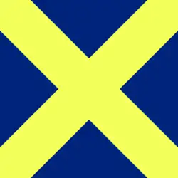 A yellow x shaped cross on a blue background formed the flag of the Stewart of Appin's regiment