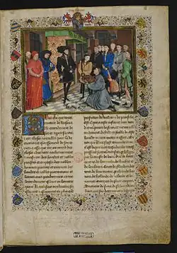 Jean Wauquelin presenting his 'Chroniques de Hainaut' to Philip the Good, c. 1448