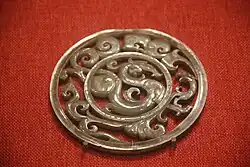 Jade Openwork Disk with Dragon and Phoenix