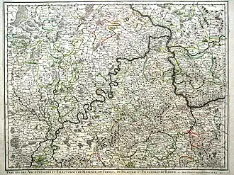 Virneburg visible in a map from 1696. (A.-H. Jaillot)