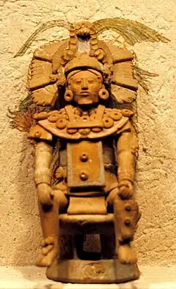 Painted pottery figurine of a King from the burial site at Jaina Island, Mayan art, 400–800 AD