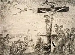 Christ Tormented by Demons (1895) etching and drypoint, 17.9 × 24.2&nbsp;cm, Museum of Fine Arts, Ghent