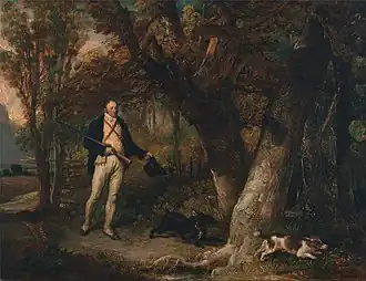 Portrait of the Rev Thomas Levett and Favourite Dogs Cock-Shooting, oil on canvas, James Ward, R.A., 1811. Yale Center for British Art