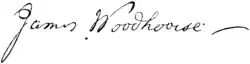 Signature of Dr. James Woodhouse