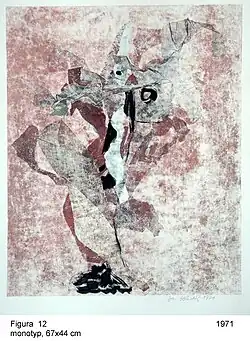 Figure 12, monotype 67 × 42&nbsp;cm, 1971