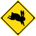 Watch for large animals (rabbit)