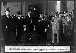 From left to right: Robert Woods Bliss, Robert Coontz, Kanji Kato, Kunishige Tanaka&nbsp;[ja], Andre Brewster at the Washington Conference on 24 October 1921.