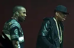 West and Jay-Z performing for the Watch the Throne Tour in 2011