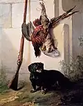 Jean-Baptiste Oudry – Dachshund with Gun and Dead Game, 1740