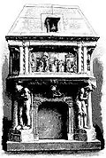 Le Vin Ornamental fireplace first shown at the Salon in 1898. Engraving published in Le Magasin pittoresque, 15 June 1898.
