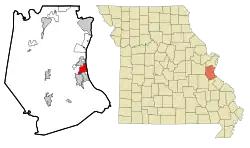 Location of Herculaneum, Missouri