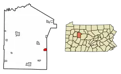 Location of Sykesville in Jefferson County, Pennsylvania.