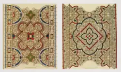 John Browne's coloured drawing of grisaille window design from York Minster's Five Sisters window