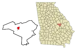Location in Johnson County, Georgia