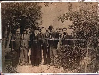 Vicente Medina on the right of the group, with black beard
