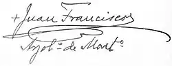 Juan Francisco Aragone's signature
