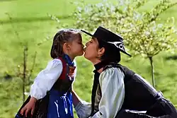 Mother and daughter in Bregenz Forest costume