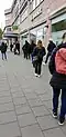 Queuing with 1.5-meter distance outside Systembolaget