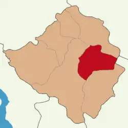 Map showing Boztepe District in Kırşehir Province