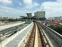 View of the station from the elevated guideway